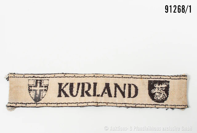 Ärmelband Kurland, L ca. 20 cm, guter Zustand mit Alters- und Tragespuren