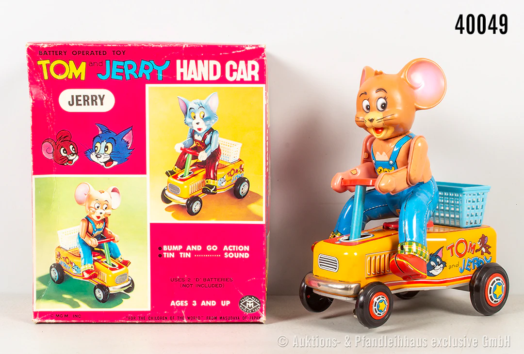 MT Modern Toys, Jerry Hand Car Scooter, Japan, Blech, L 22 cm, Batteriefach