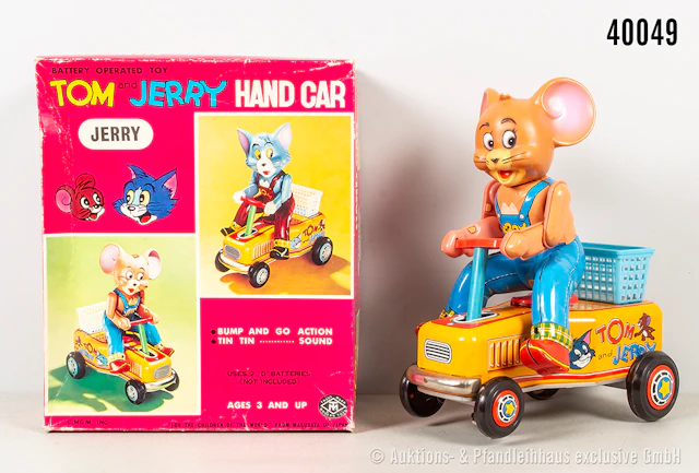 MT Modern Toys, Jerry Hand Car Scooter, Japan, Blech, L 22 cm, Batteriefach