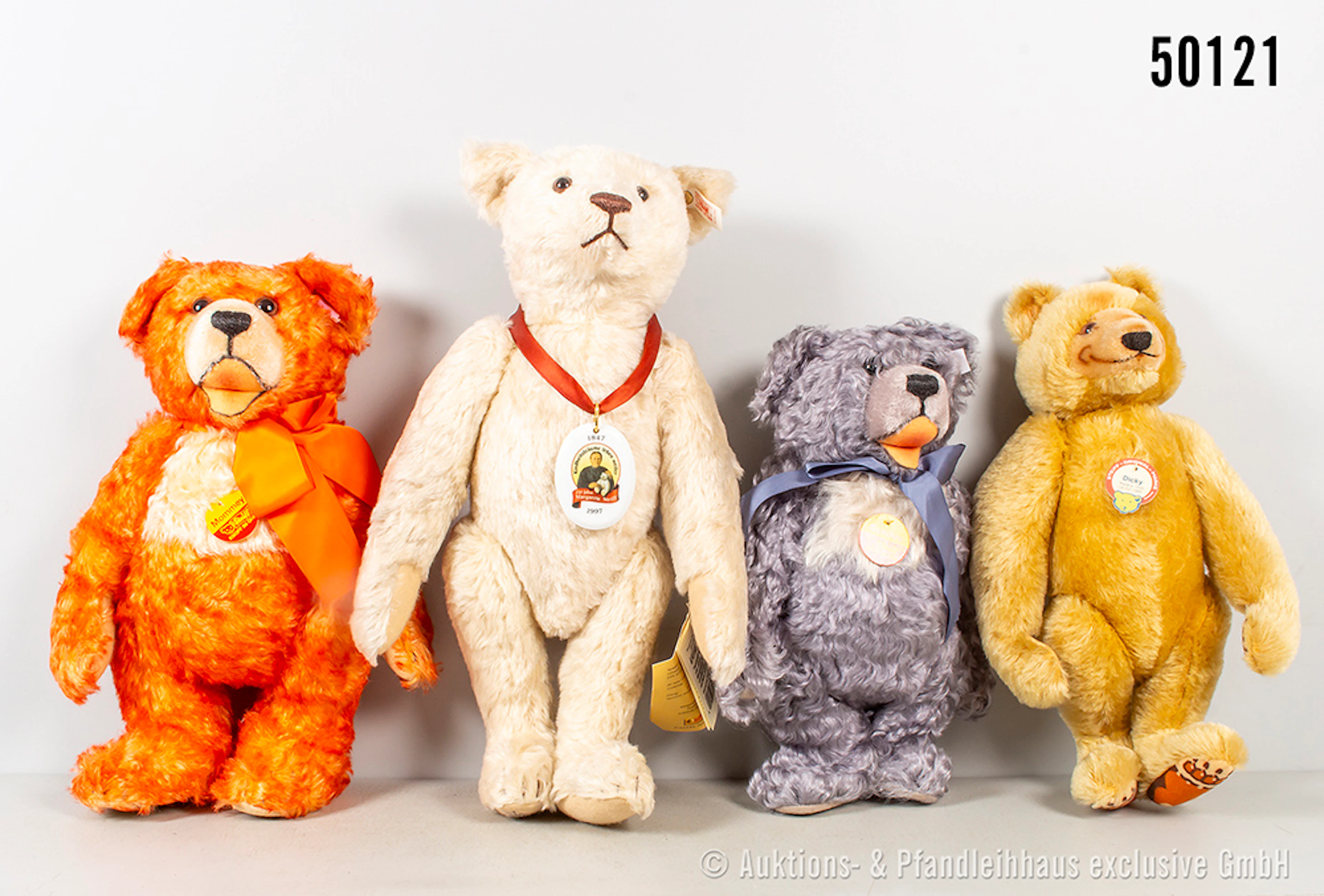 Steiff Replika Teddybären, Mohair, KS, Dicky, blanker Knopf ohne Schild