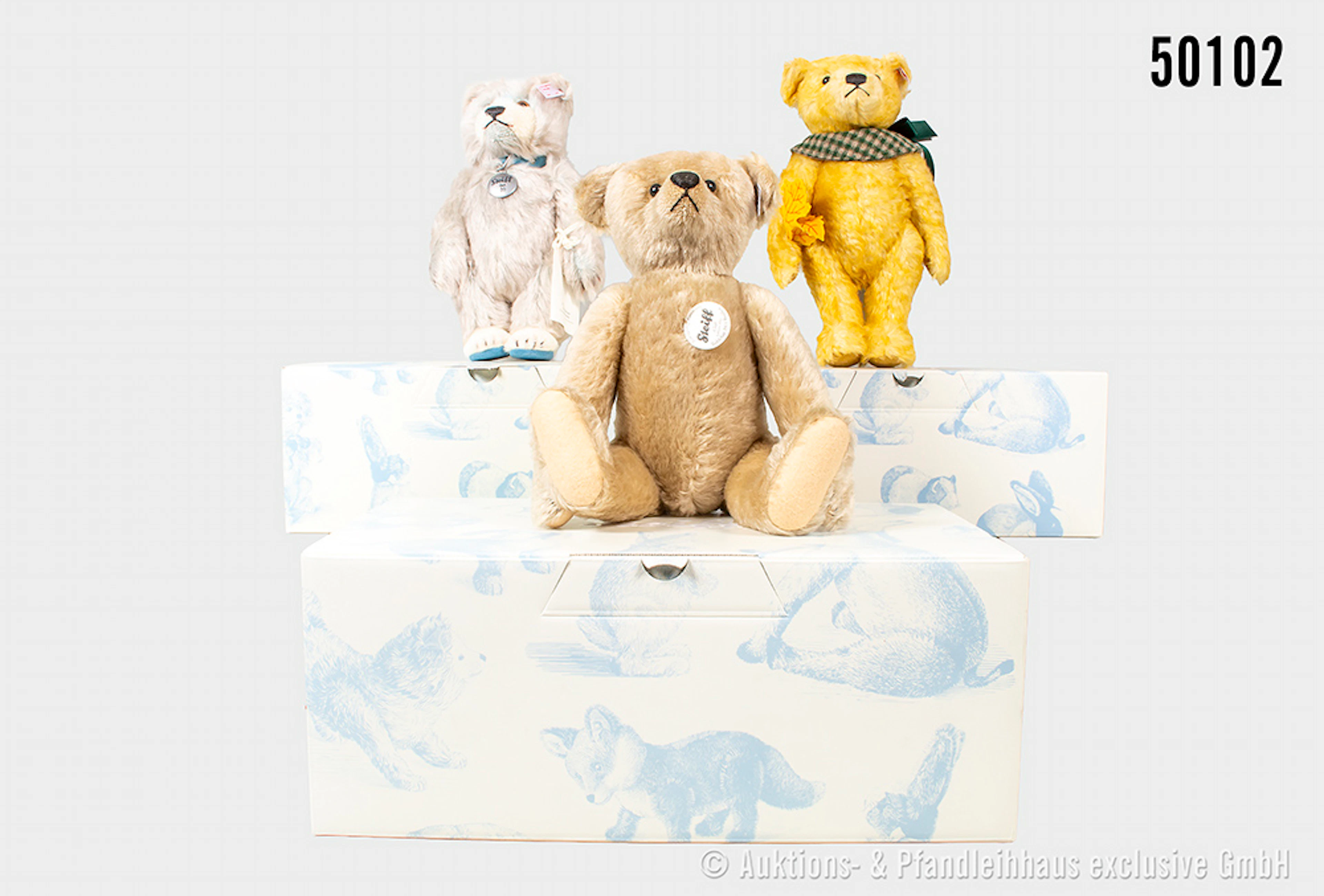 Steiff Replika Teddybären, Mohair KF, Nr. 421211, Z 0, 0004/3000 (Lagerspuren)