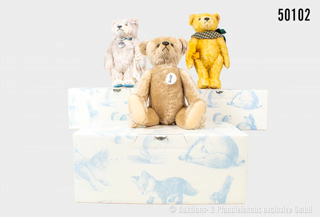 Steiff Replika Teddybären, Mohair KF, Nr. 421211, Z 0, 0004/3000 (Lagerspuren)