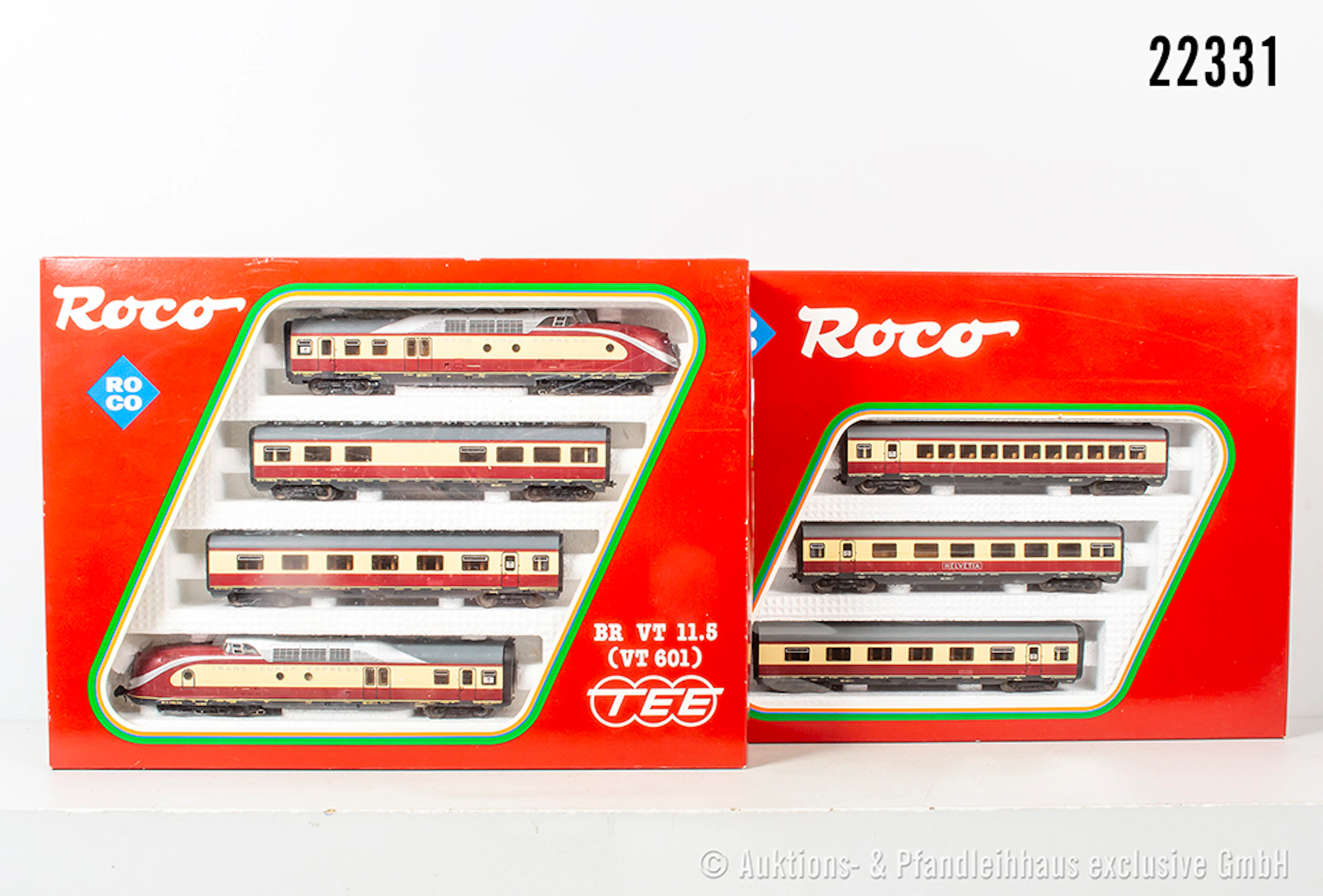 Roco H0: 14183A 4-tlg. TEE-Dieseltriebzug, DB, BR VT1105 & 14070A