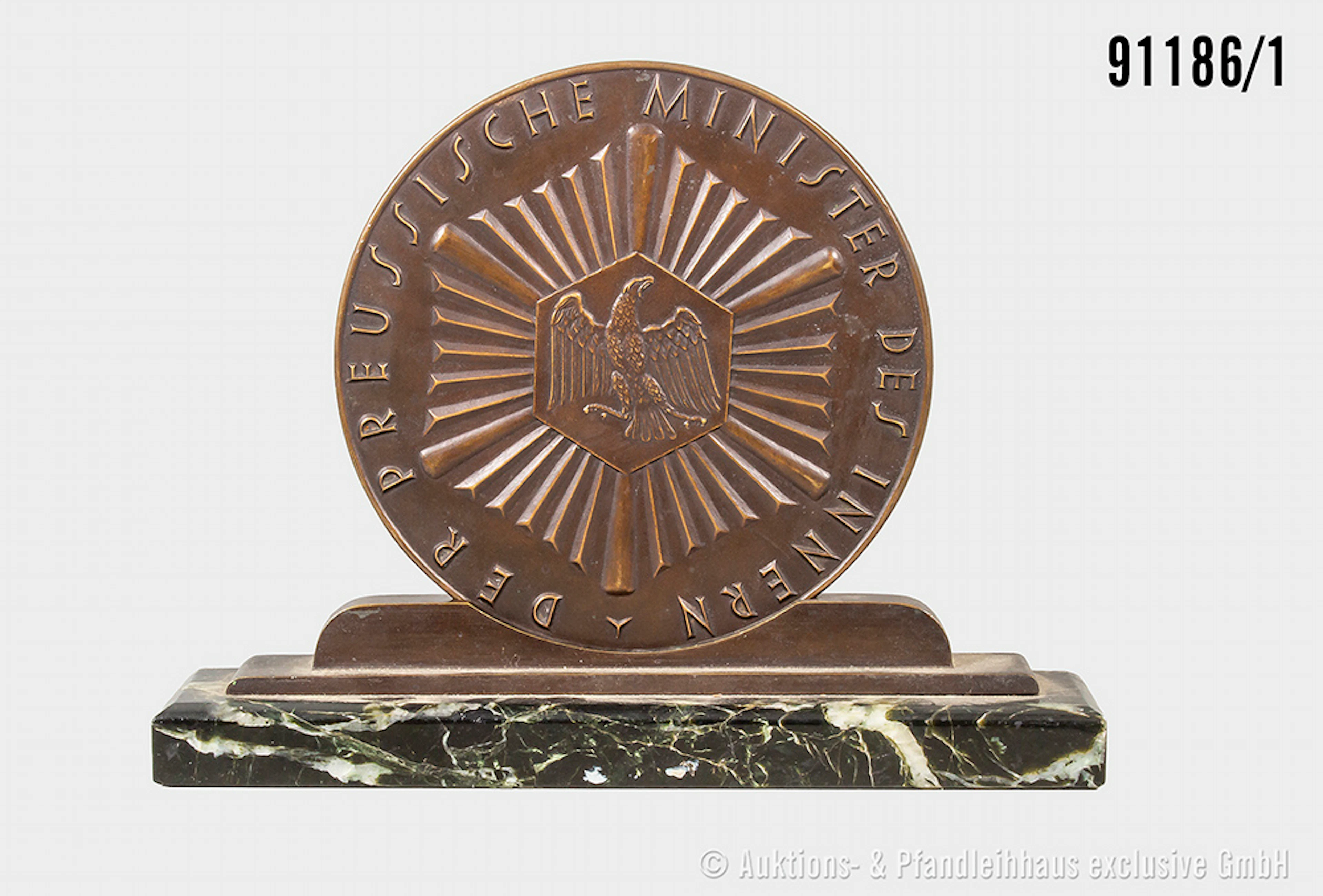 Preußen Bronzemedaille, D ca. 14,5 cm, "Der preußische Minister des