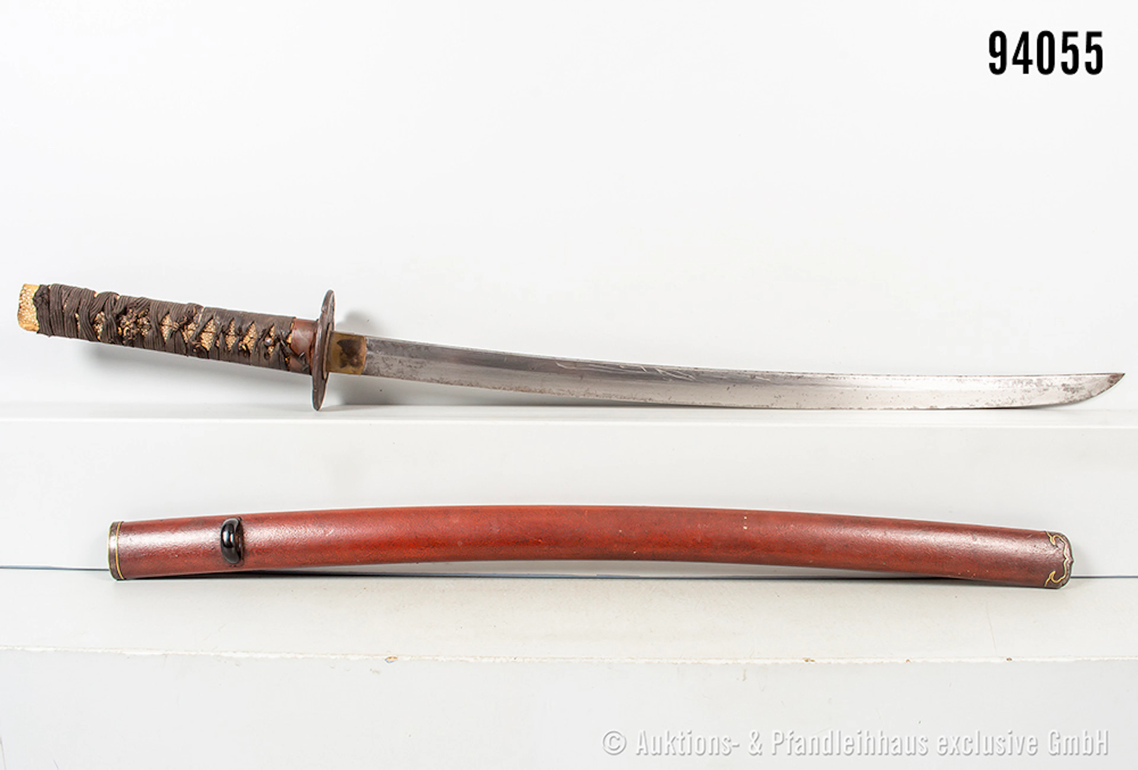 Japan Katana, dazugehörige Scheide, der Knauf fehlt, L ca. 81 cm