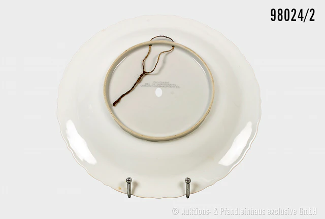 Allach-Porzellanteller "Julfest 1941", Rückseite Manufakturmarke "SS"