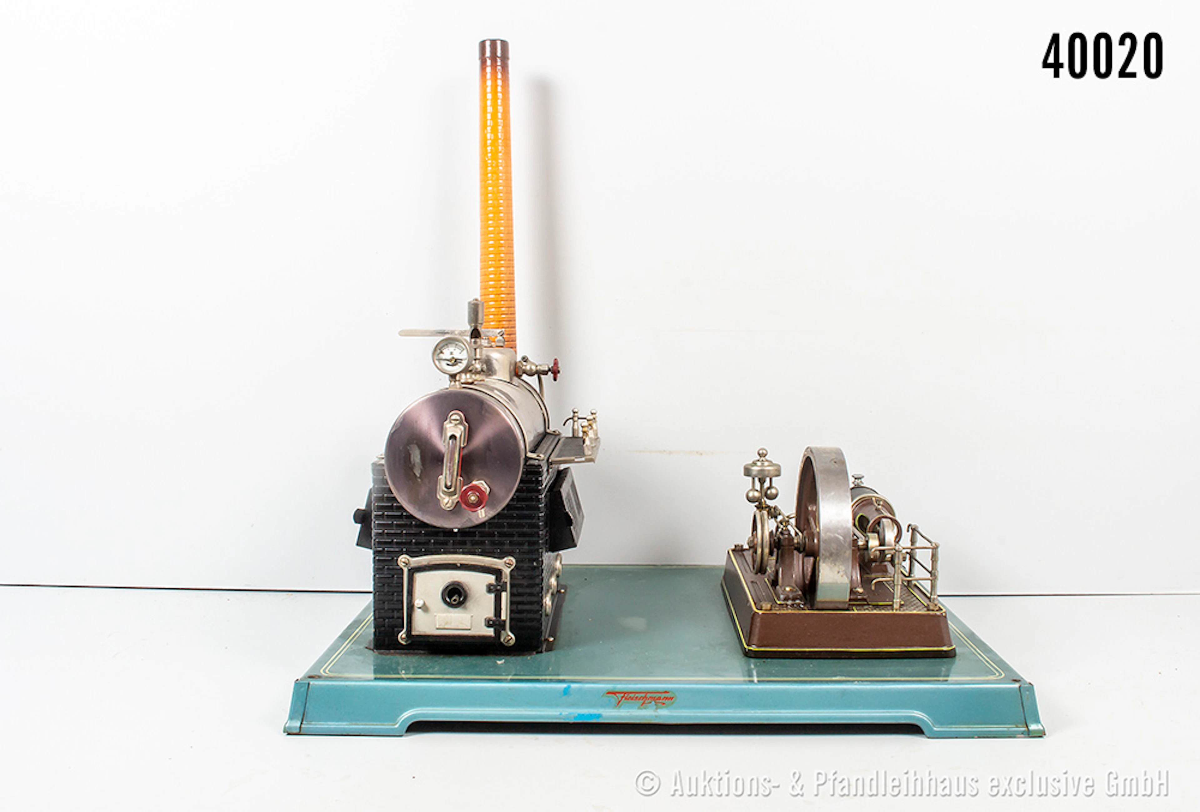 Fleischmann Dampfmaschine, liegender Kessel, KD 8 cm, Schwungrad