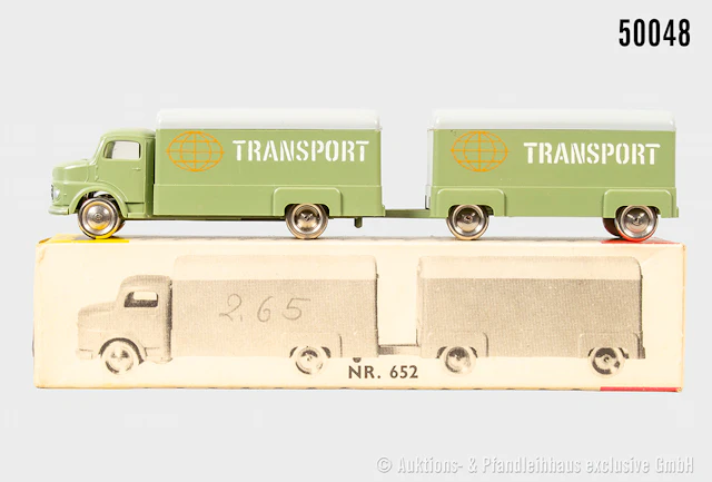 Lego System H0 Modellfahrzeug 652 Mercedes Koffergespann mit Anhänger
