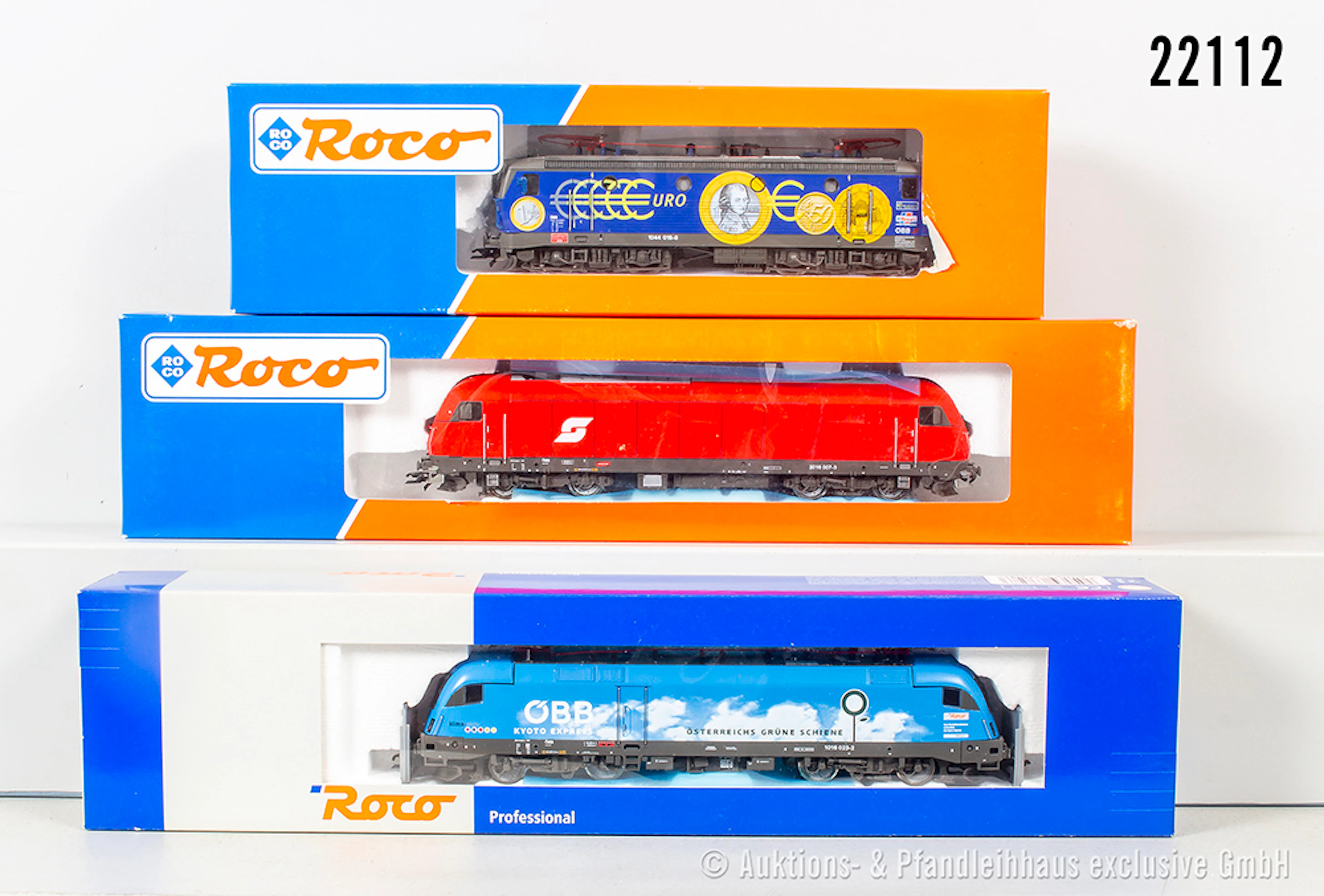3x Roco H0 E-Lok, ÖBB: 63583, BN 1044 018-8, (n.A.d.E. digital) &