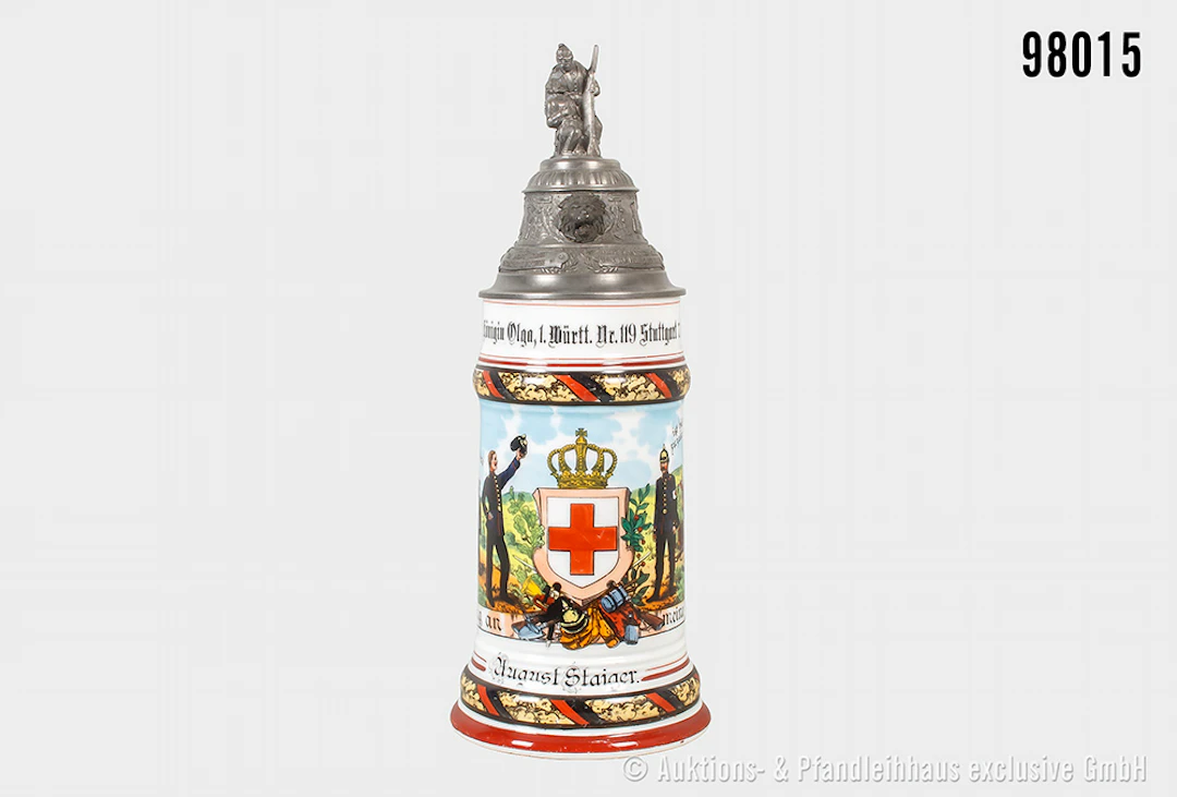 Württemberg, Reservistenkrug des Sanitäter August Staiger, im Grenadier-Regiment