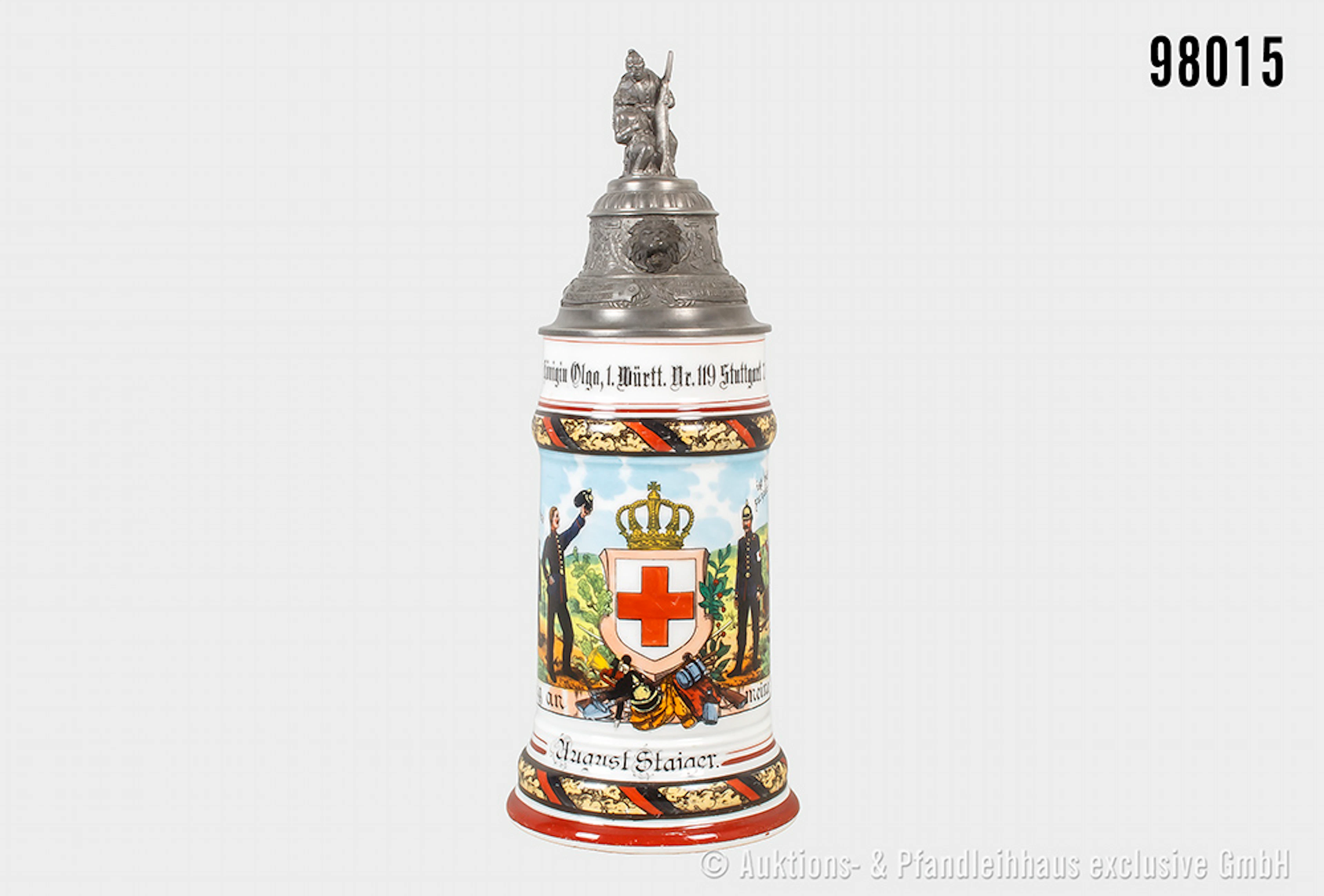Württemberg, Reservistenkrug des Sanitäter August Staiger, im Grenadier-Regiment