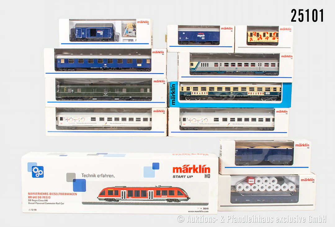 Märklin H0: 36640 Dieseltriebwagen, DB, BN 640 006-2 & Wagen 4091