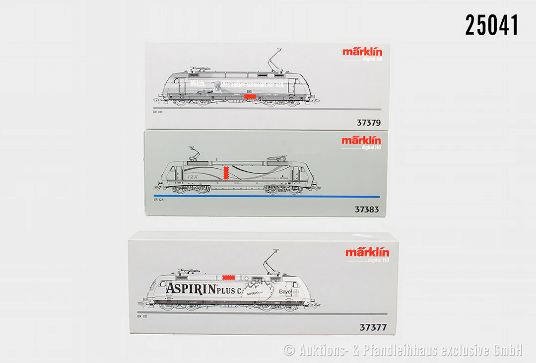 3x Märklin digital H0, E-Lok, DB/ADtranz: 37377, BR 101 & 37379, BN