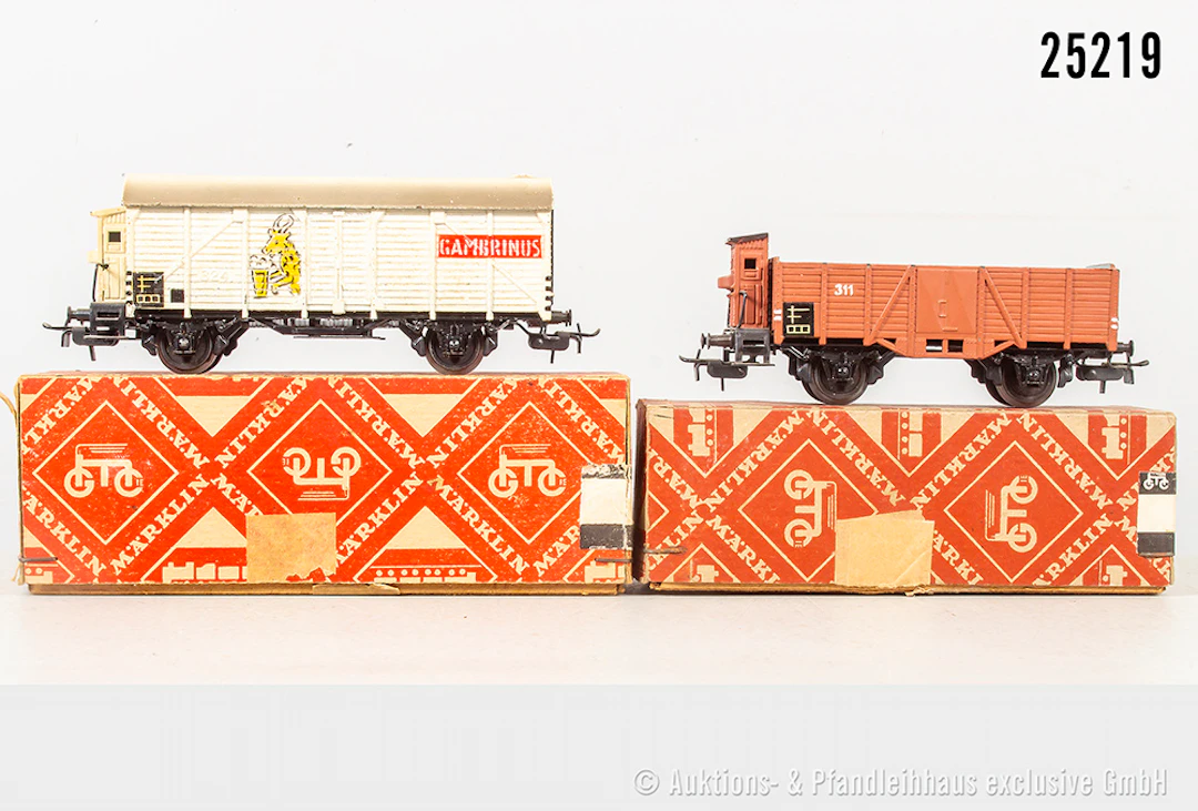 Märklin H0: 315 b Typ 3 offener Güterwagen & 325 Typ 4 Bierwagen, Z 2, OVP