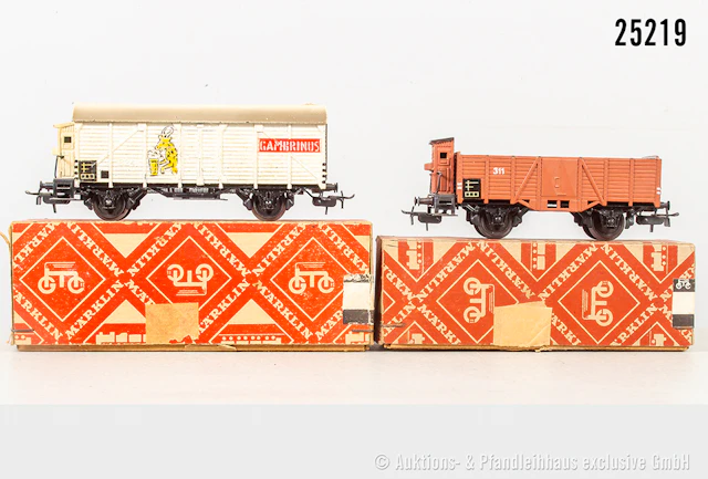 Märklin H0: 315 b Typ 3 offener Güterwagen & 325 Typ 4 Bierwagen, Z 2, OVP