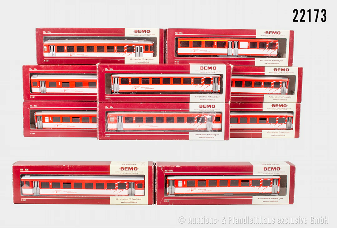 Bemo H0m: 10x Reisezugwagen, MGB, Z 1-3, OVP