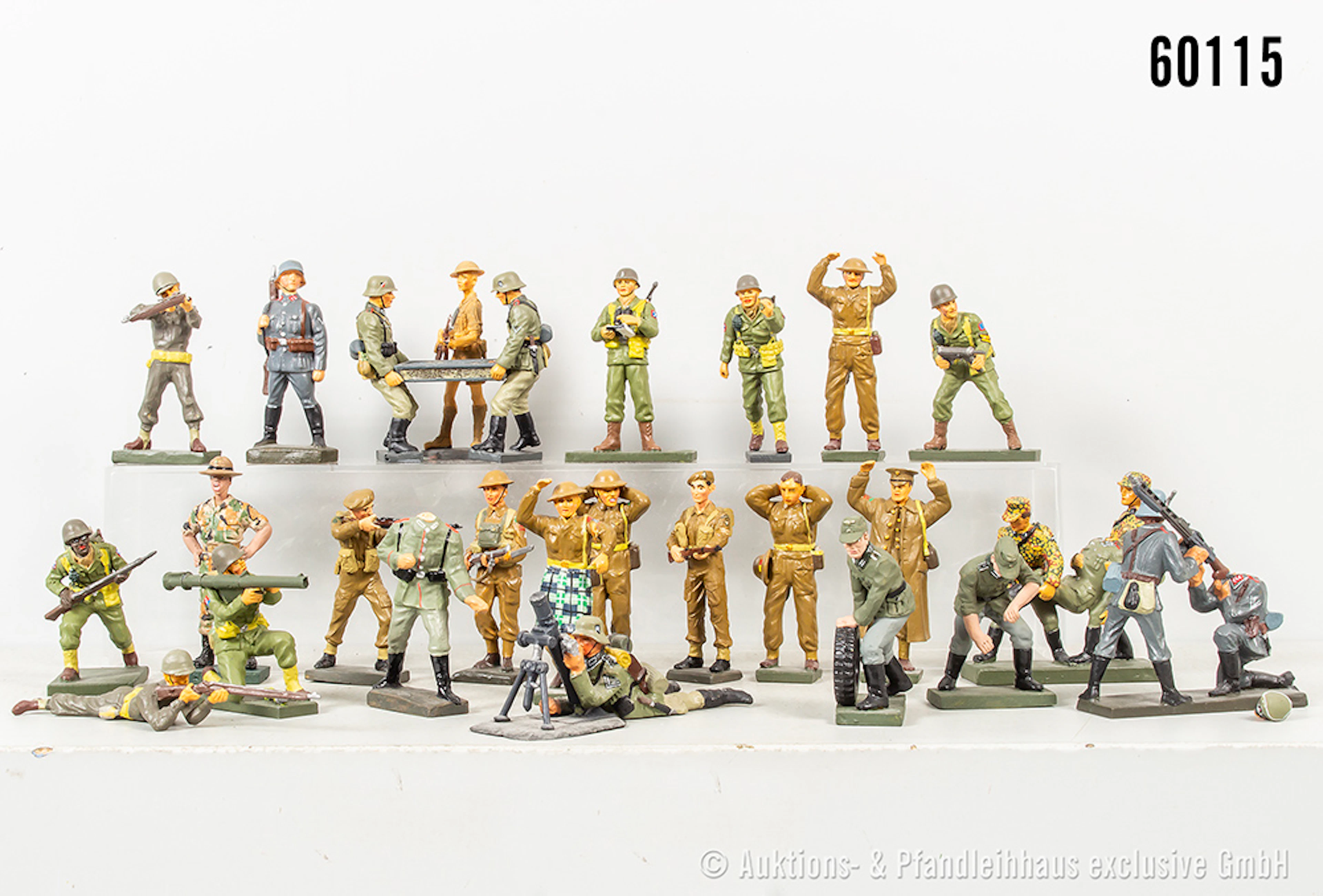 Lineol/ Elastolin Figuren, teils Varianten alle Flak Artilleristen