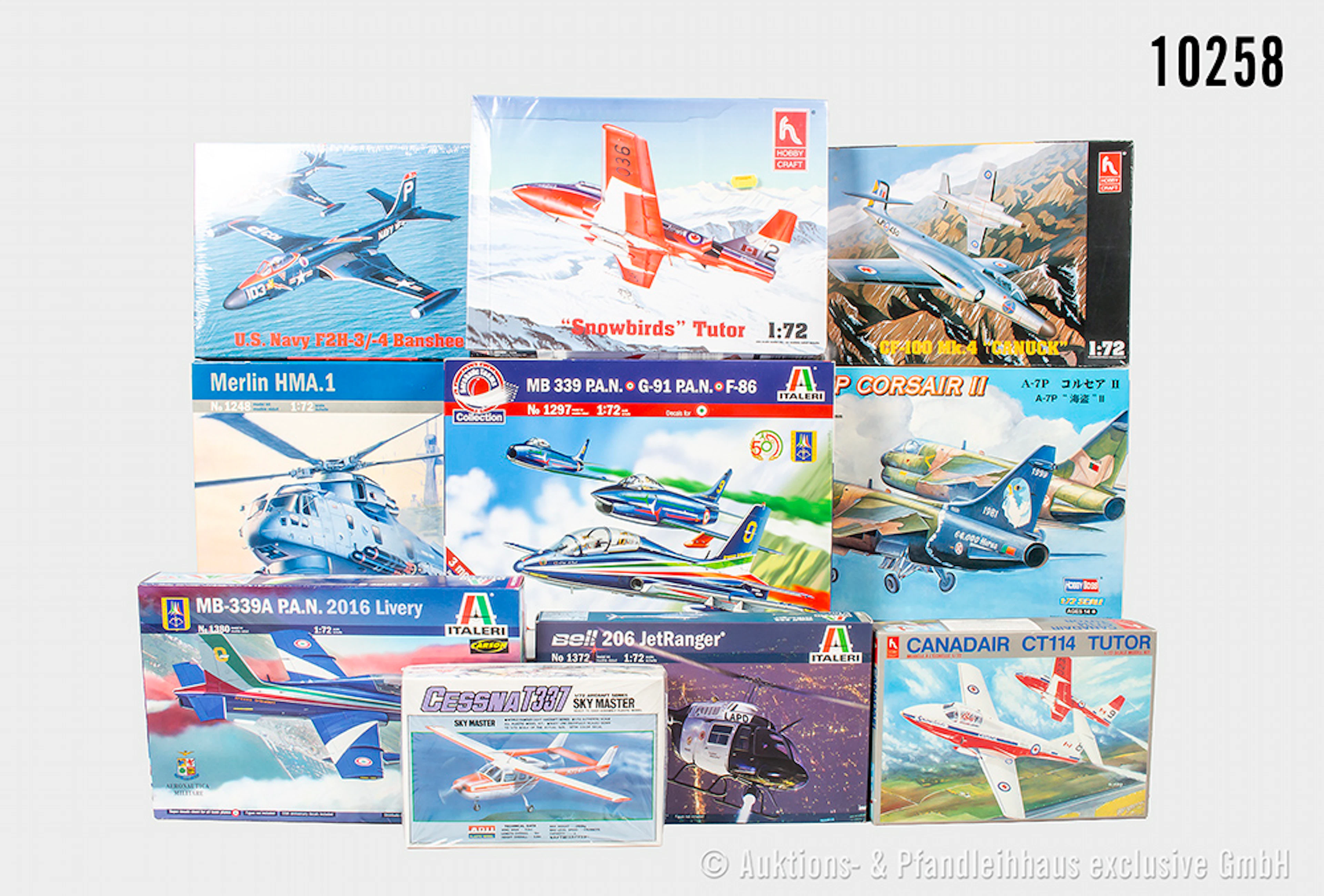 Konv. Modellbausätze, Militärflugzeuge, dabei Italeri, Hobbycraft