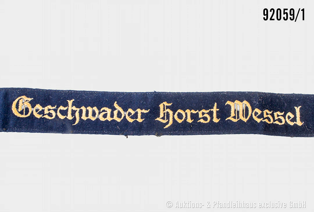 Ärmelband für Mannschaften "Geschwader Horst Wessel", L ca. 37 cm