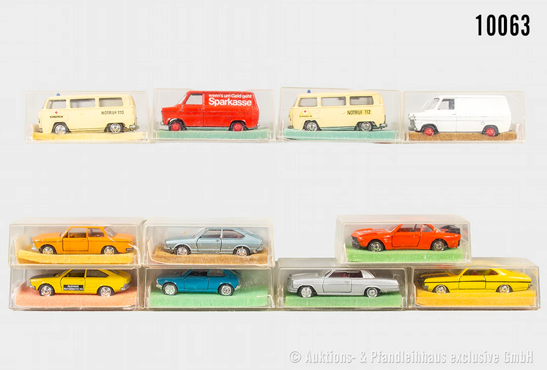 Schuco Modelle, Metall, 1:66, teils mit Schaumstoffanhaftungen, sonst