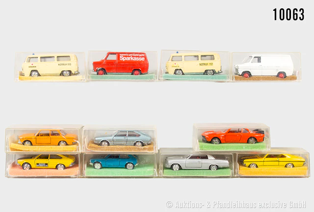 Schuco Modelle, Metall, 1:66, teils mit Schaumstoffanhaftungen, sonst