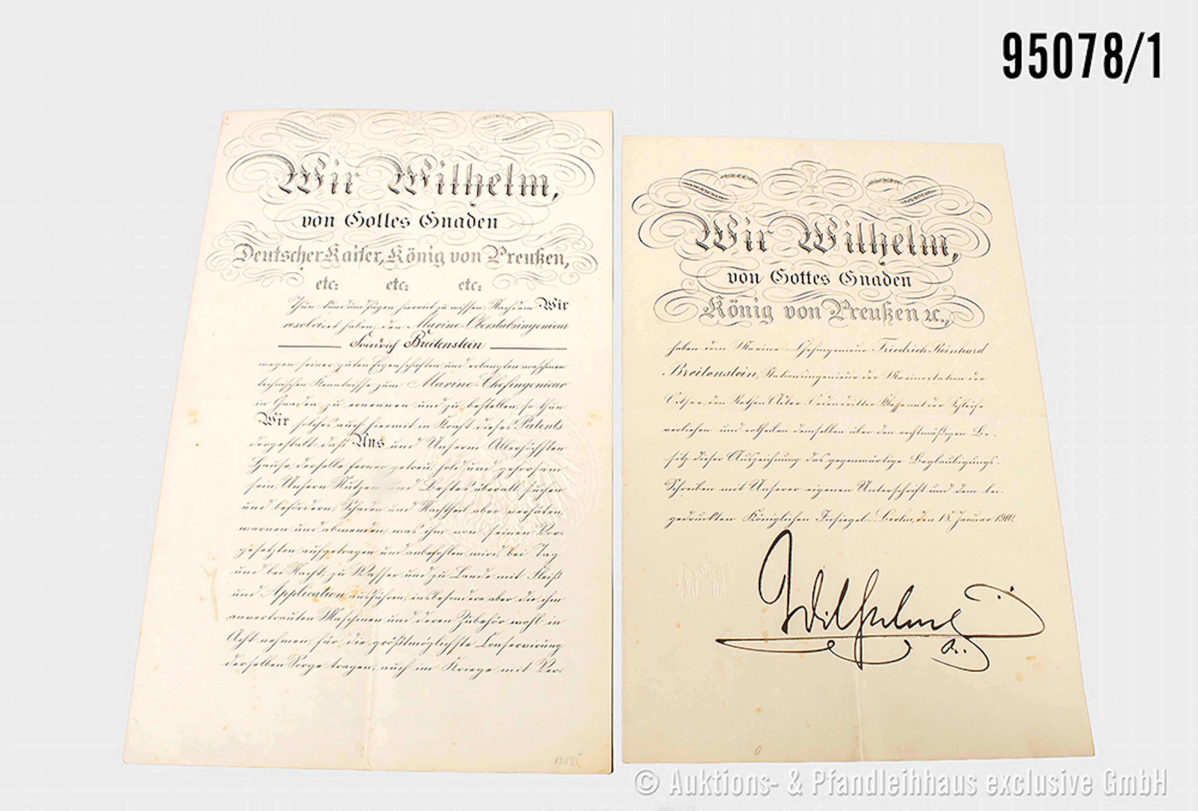 Dokumentennachlass des Marine-Chefingenieur Friedrich Breitenstein