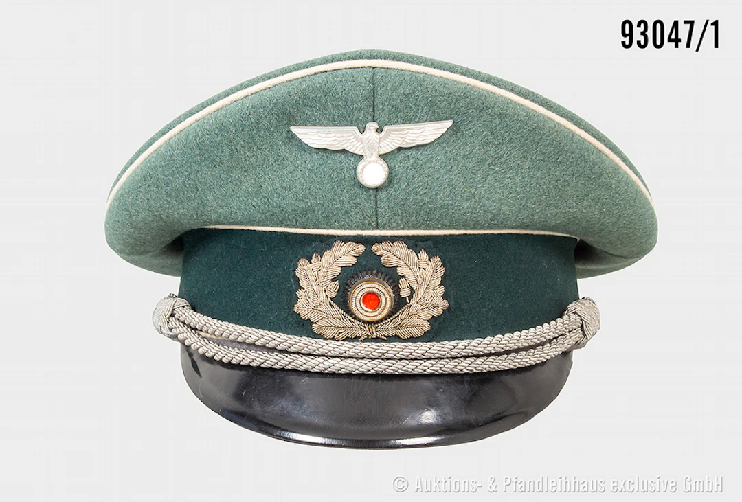 Schirmmütze für Offiziere der Infanterie, komplett mit Effekten, Hersteller