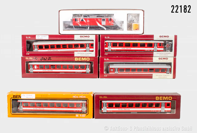 Bemo H0m Personenzug, FO: E-Lok HGe 4/4 I, BN 31 & 6x Wagen, Z 1-3, überw. OVP