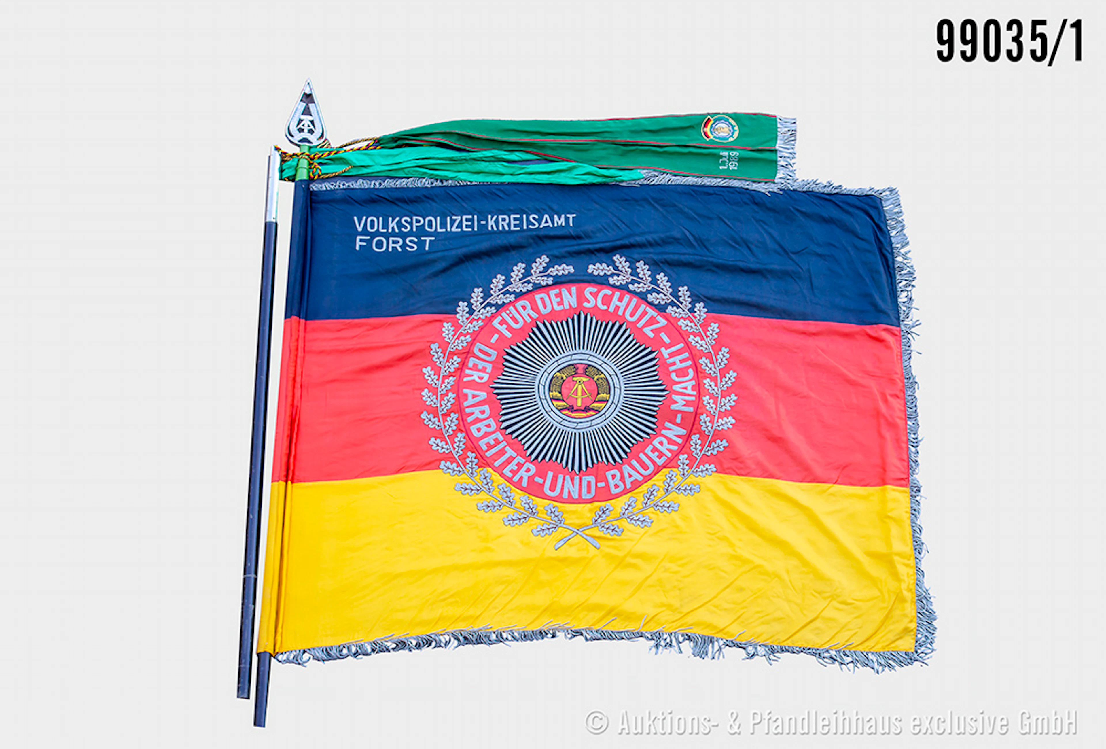 DDR Volkspolizei Ehrenbanner "Volkspolizei-Kreisamt Forst", komplett