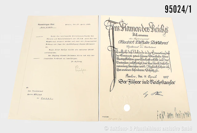 Dokumentennachlass des Vizekonsul Friedrich Wilhelm Böhland in Posen