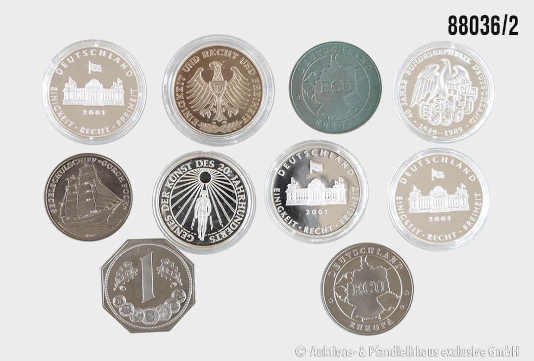 BRD Konvolut Medaillen 10 Stück, 1x Männer der ersten Stunde, 1x Karajan