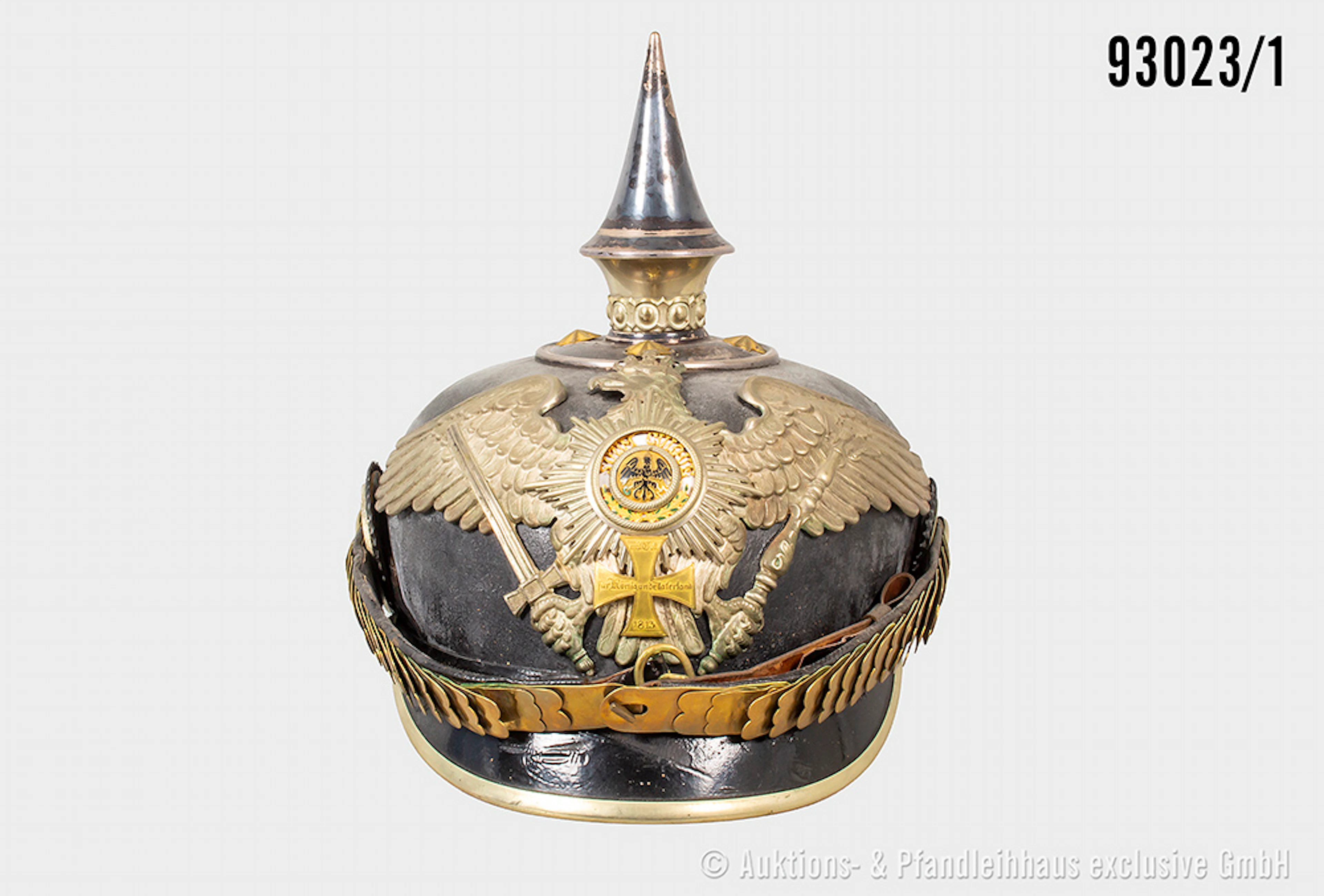 Preußen, Pickelhaube für Reserve-Offiziere der Garde Pioniere, komplett
