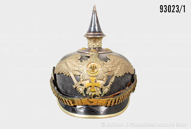 Preußen, Pickelhaube für Reserve-Offiziere der Garde Pioniere, komplett