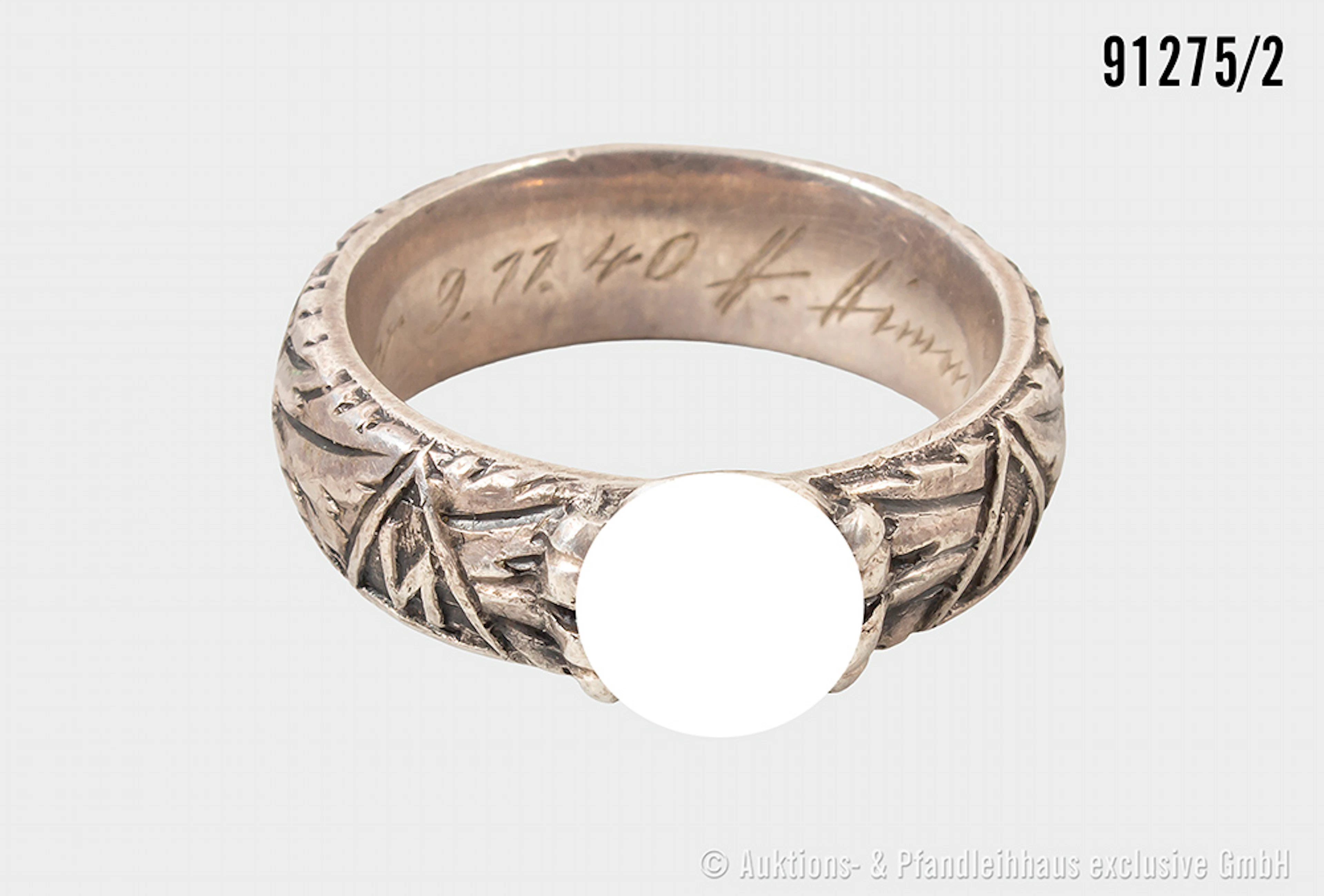 SS-Ehrenring (Totenkopfring), Innen graviert "S. lb. Steiner 9.11.40