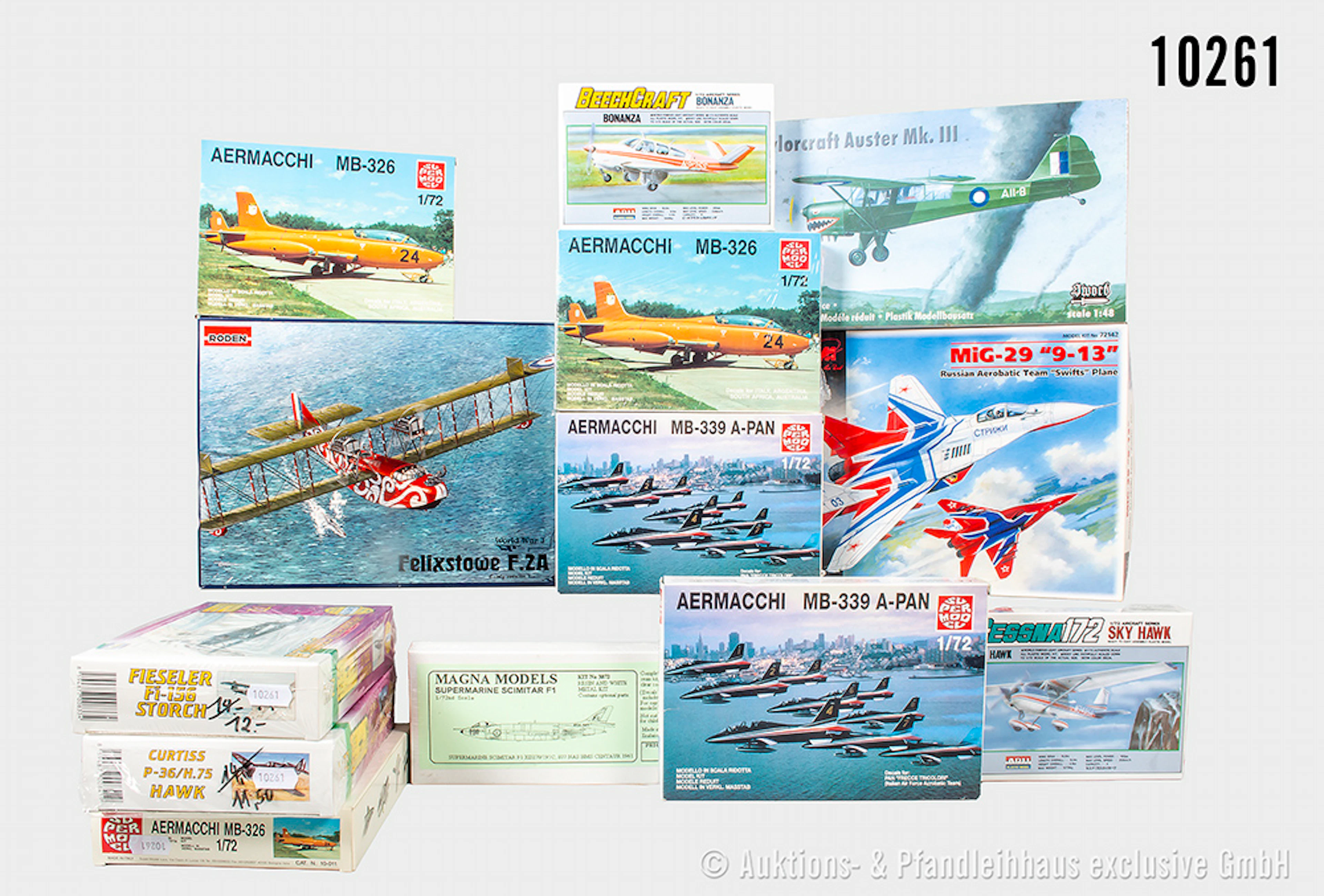 Konv. Modellbausätze, Militärflugzeuge, dabei Supermodel, Roden, Sword