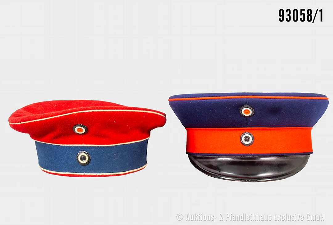 Konv. Preußen, Schirmmütze Infanterie und Krätzchen Husaren-Regiment