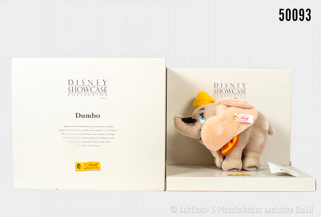 Steiff Disney Showcase Collection Nr. 651830 Elefant "Dumbo", Mohairplüsch