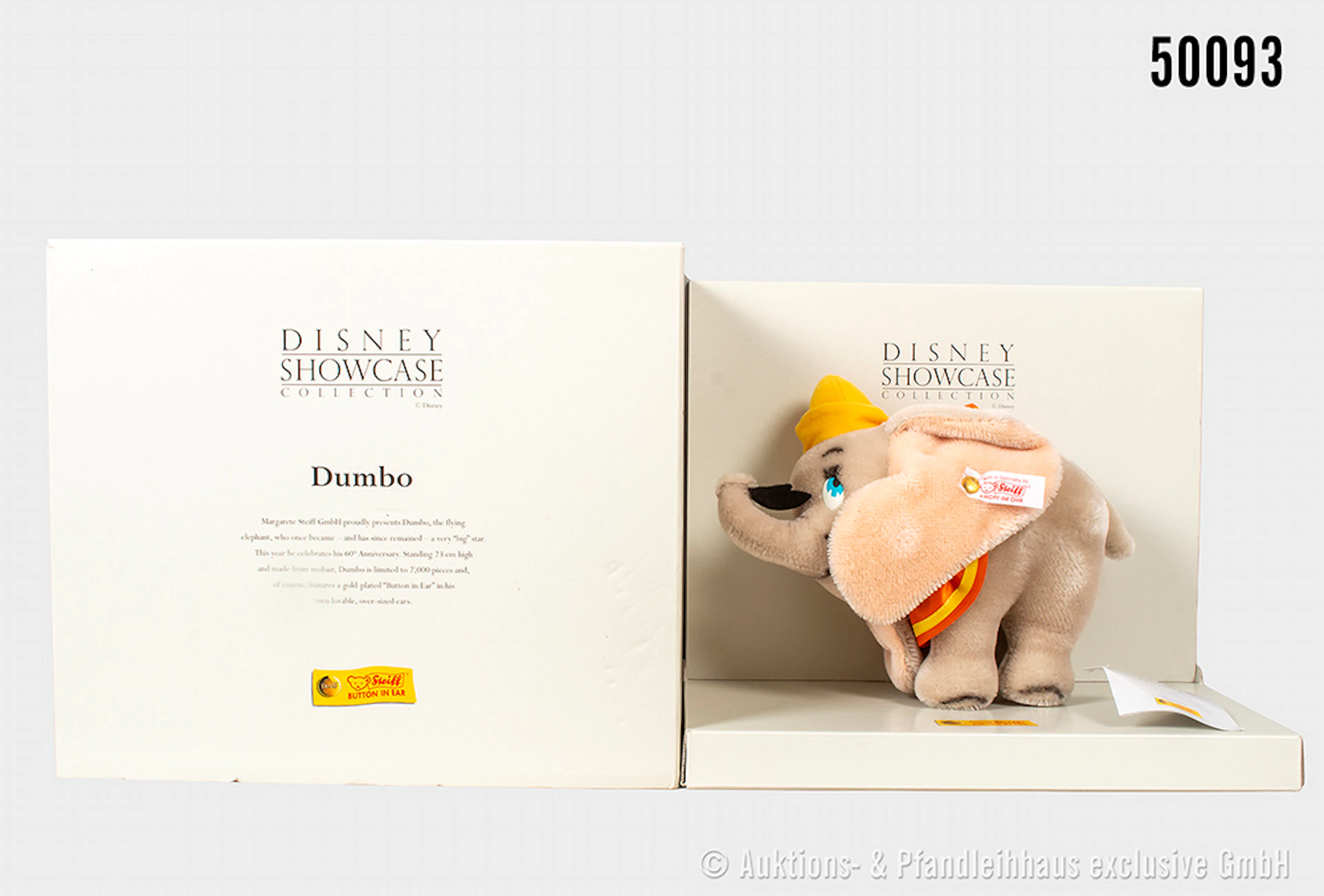Steiff Disney Showcase Collection Nr. 651830 Elefant "Dumbo", Mohairplüsch