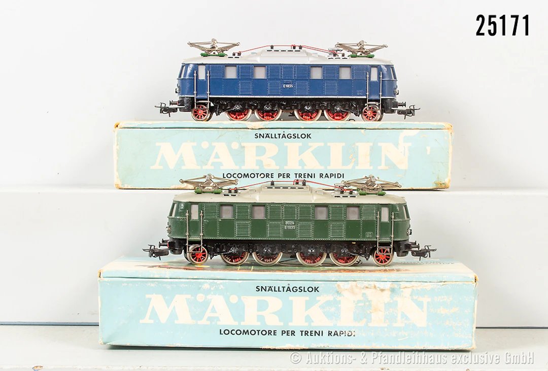 Märklin H0: 3023 E-Lok, BN E18 35, Blau & 3024 E-Lok, BN E18 35, Grün