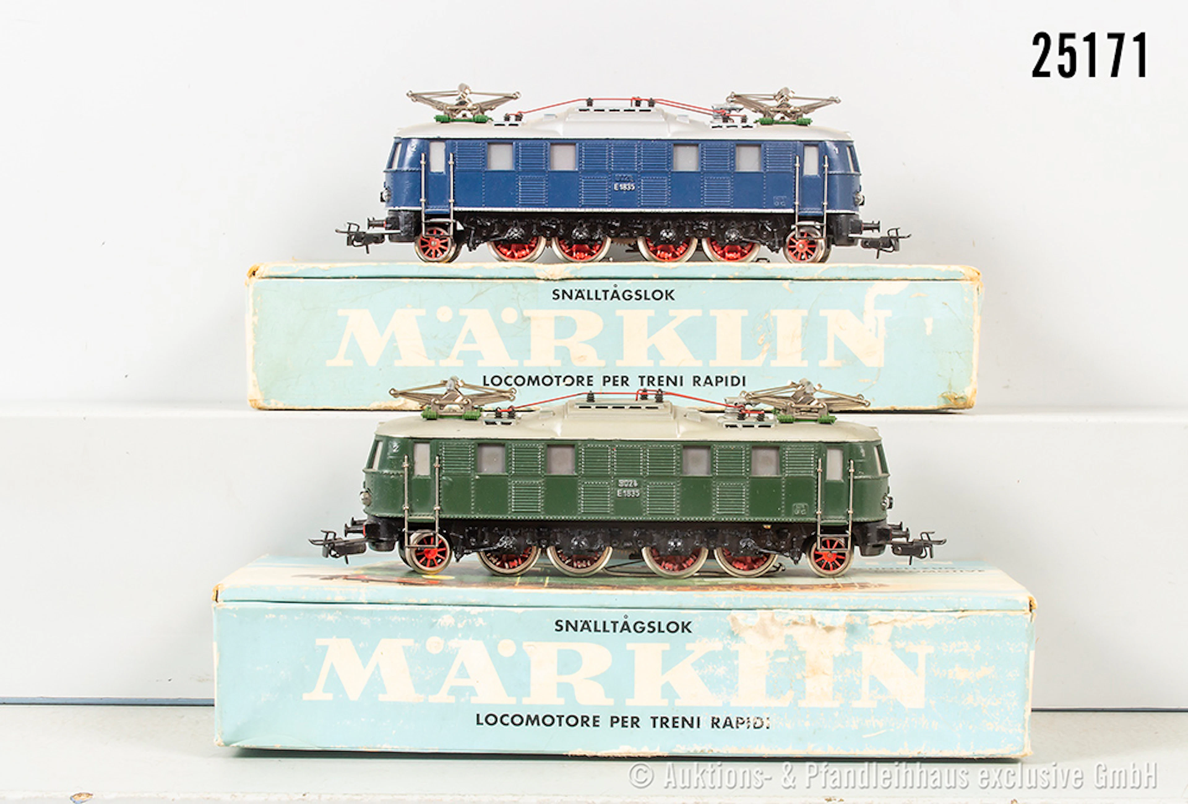 Märklin H0: 3023 E-Lok, BN E18 35, Blau & 3024 E-Lok, BN E18 35, Grün