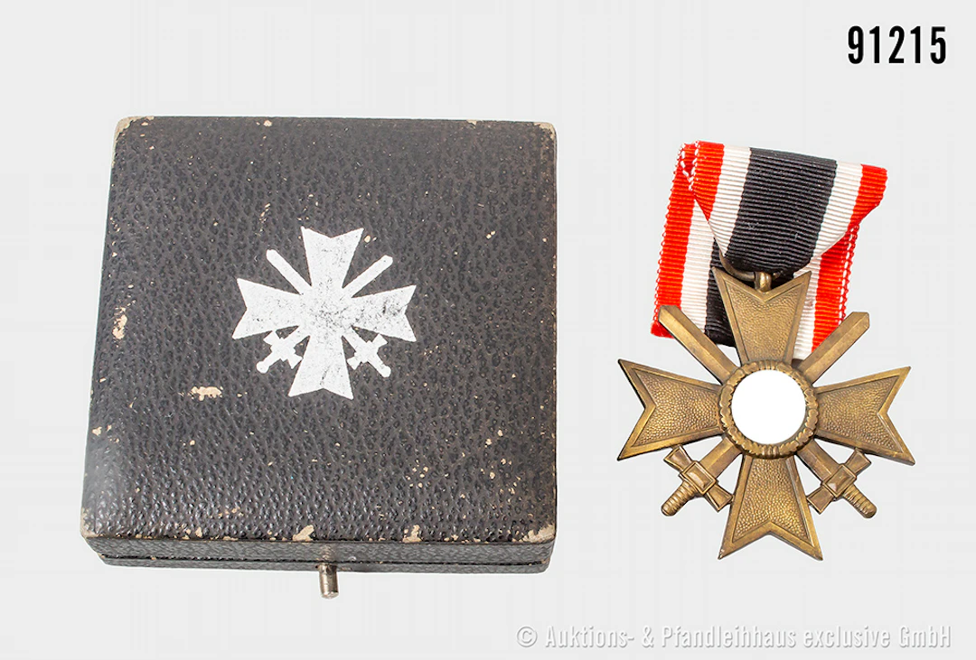 Konv. KVK 2. Klasse mit Schwertern und Etui zum KVK 1. Klasse mit