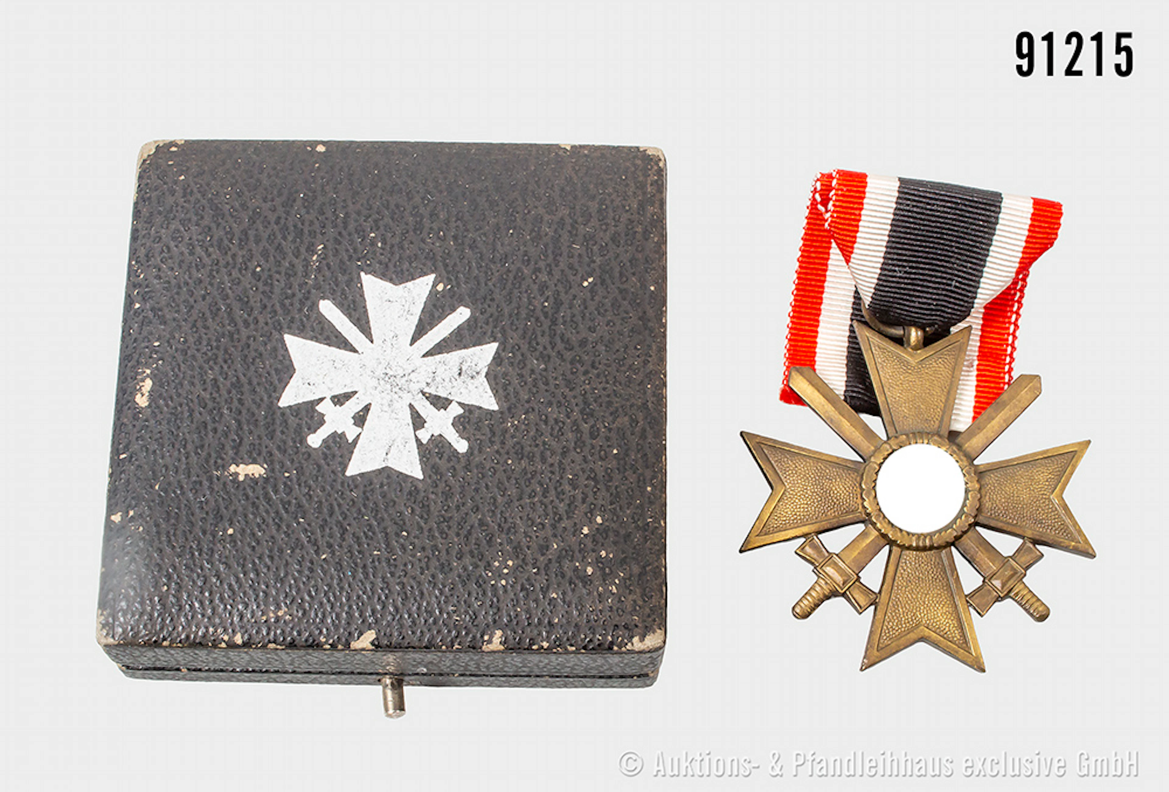 Konv. KVK 2. Klasse mit Schwertern und Etui zum KVK 1. Klasse mit