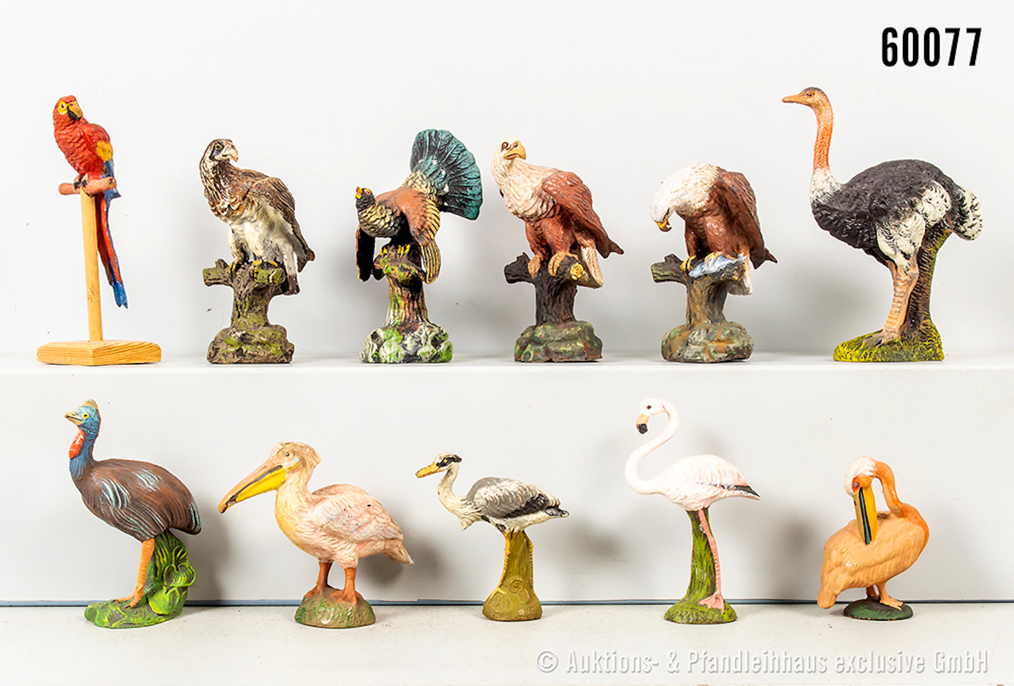 Federtiere, u.a. Papagei, Strauß, Weißkopfseeadler, Pelikan, Masse