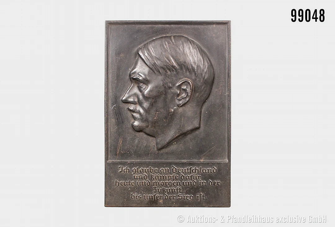 geschwärztes Eisenrelief 3. Reich, Künstlersignatur "W. Wolff 33"