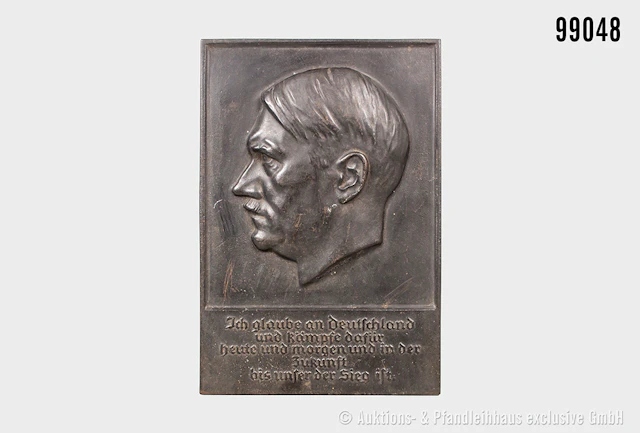 geschwärztes Eisenrelief 3. Reich, Künstlersignatur "W. Wolff 33"