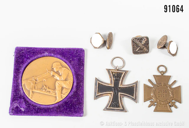 Konv. EK 2 1914, EKF, Polen, Kommandantenabzeichen "Opelg Lopp", Medaille