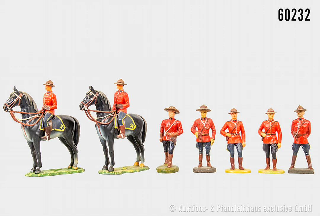 Mounties, Elastolin Kunststoff, Elastolin, Lineol und Tipple Topple