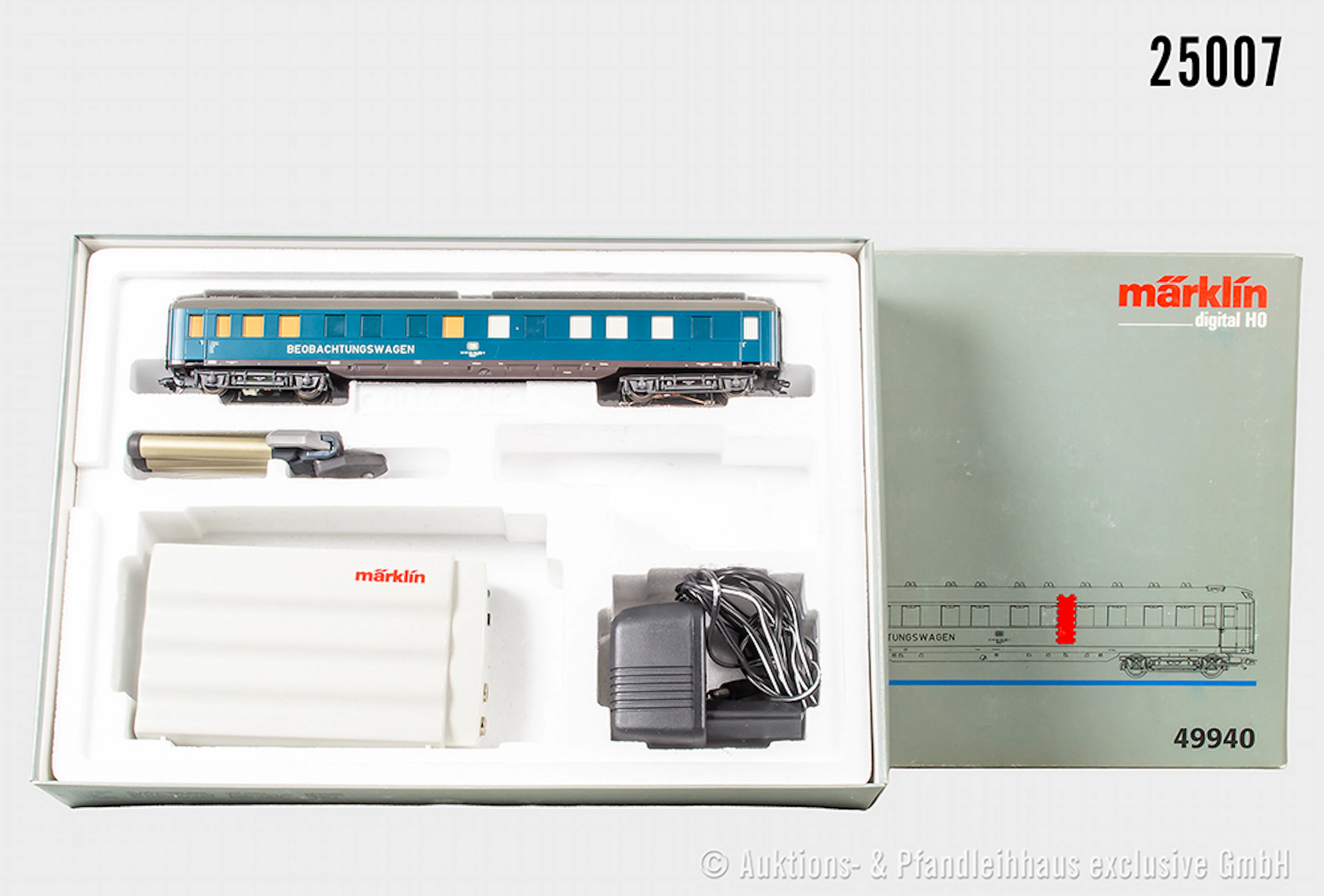 Märklin digital H0: 49940 Video-Beobachtungswagen, 2 Kabel fehlen, Z 2, OVP