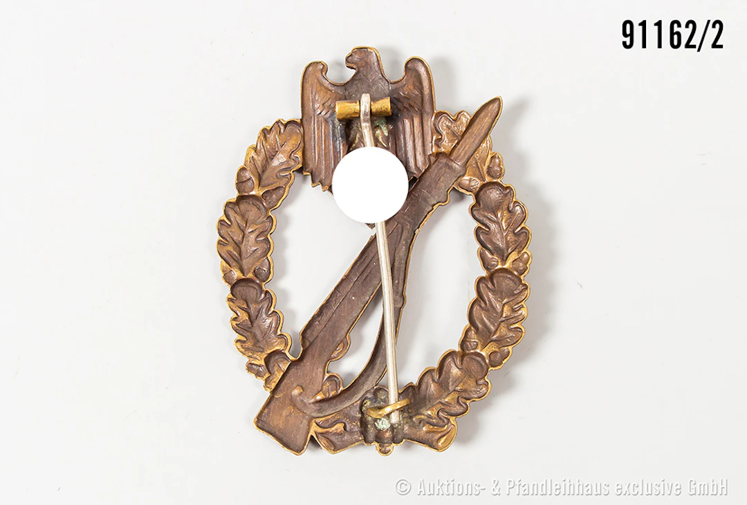 Infanterie-Sturmabzeichen in Bronze, hohle Buntmetallausf., guter