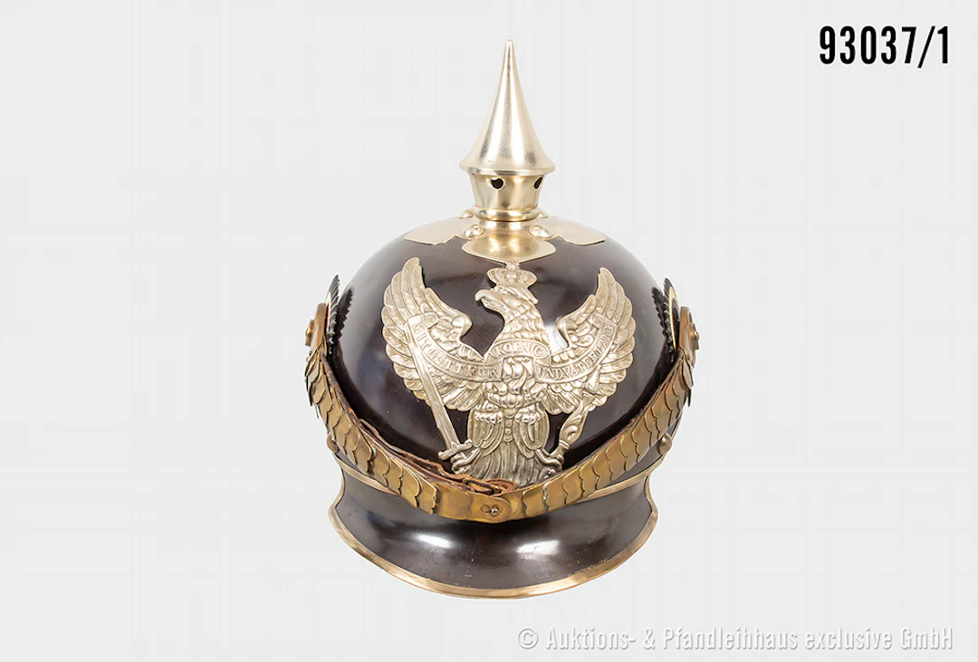 Preußen, Pickelhaube für Mannschaften Jäger zu Pferde, komplett mit